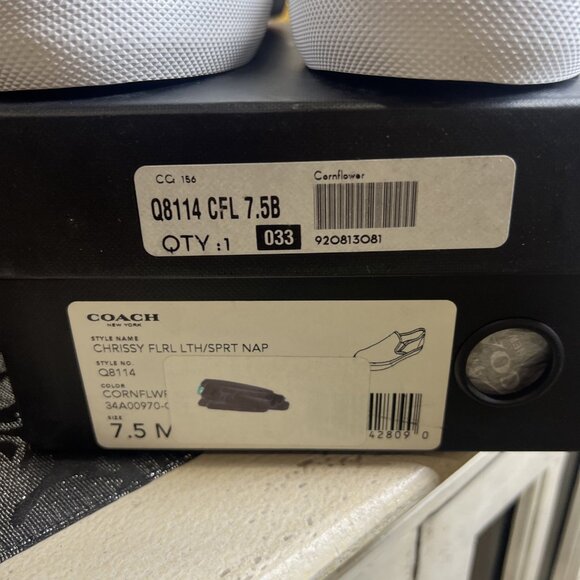 Coach Chrissy Floral Cornflower Leather Slip on Sneakers Size 7.5M - Picture 2 of 11